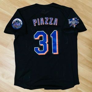 Mike Piazza New York Mets 2000 World Series Alt Black Men's Large Jersey
